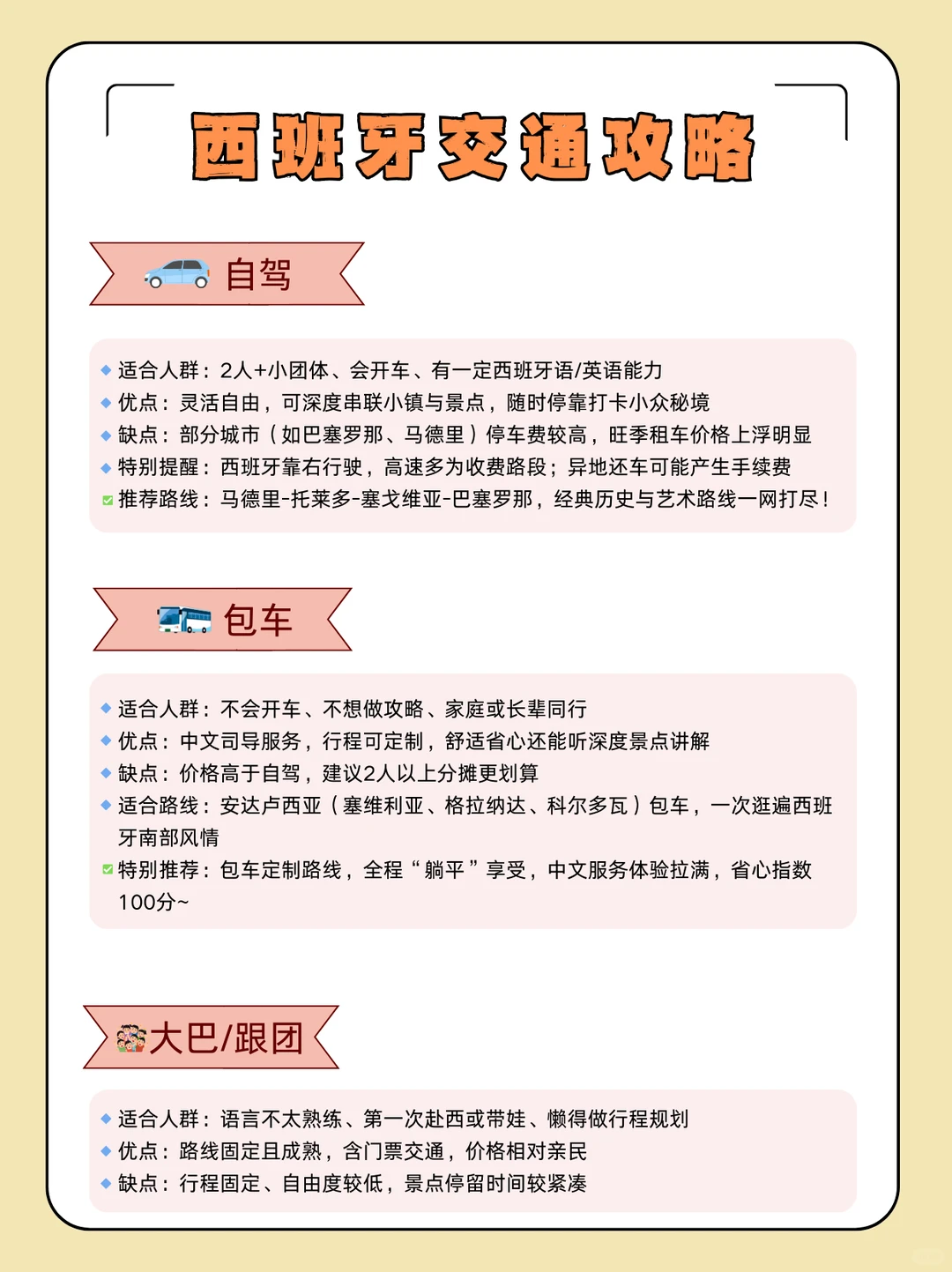 西班牙旅游景点/交通/入境攻略！一篇搞定！