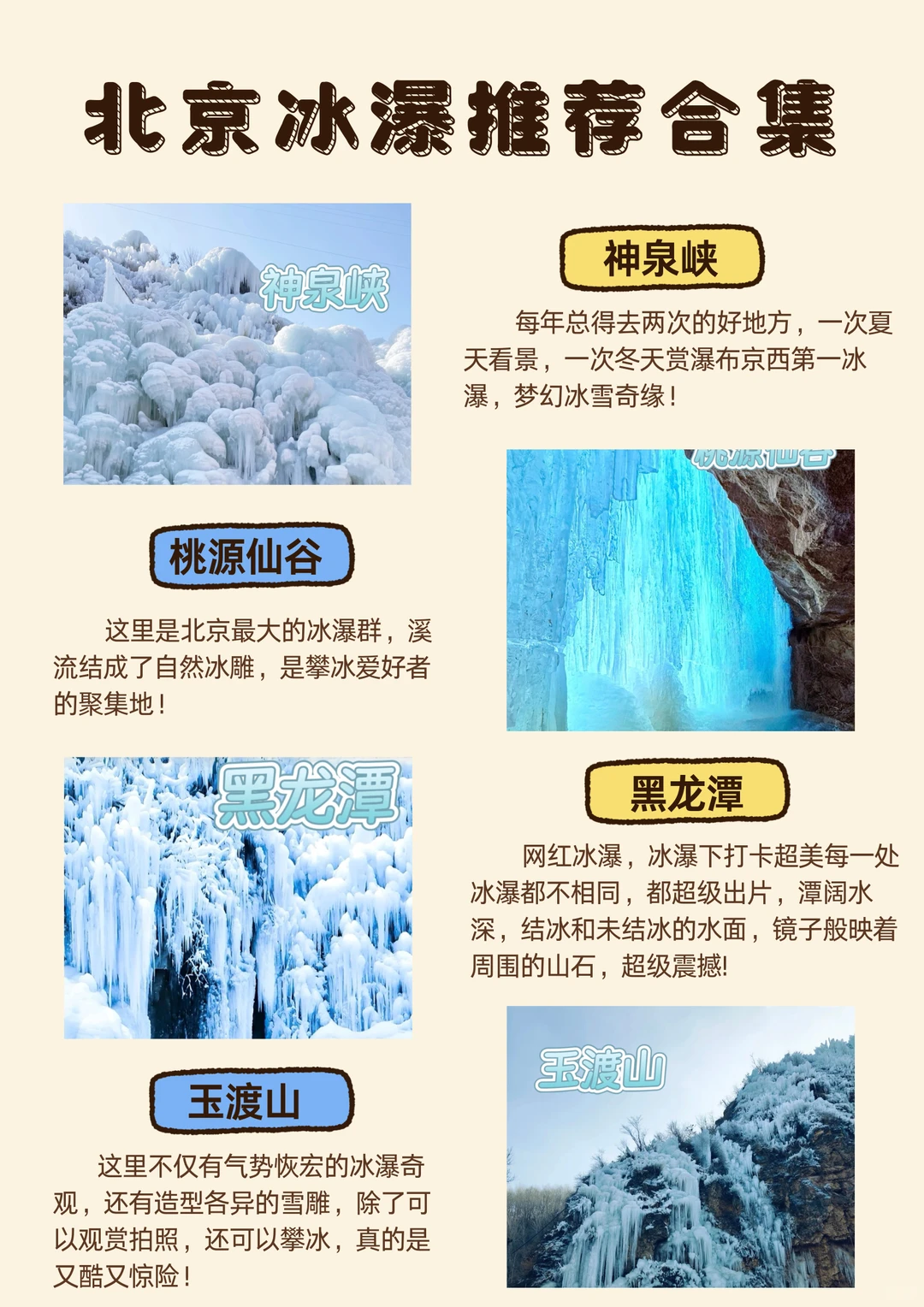 🛎京郊冬日限定冰瀑合集,带娃去冬日仙境