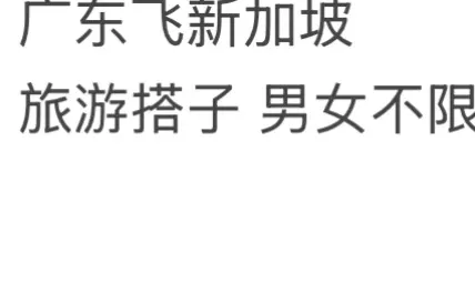 求搭子,飞新加坡旅游~