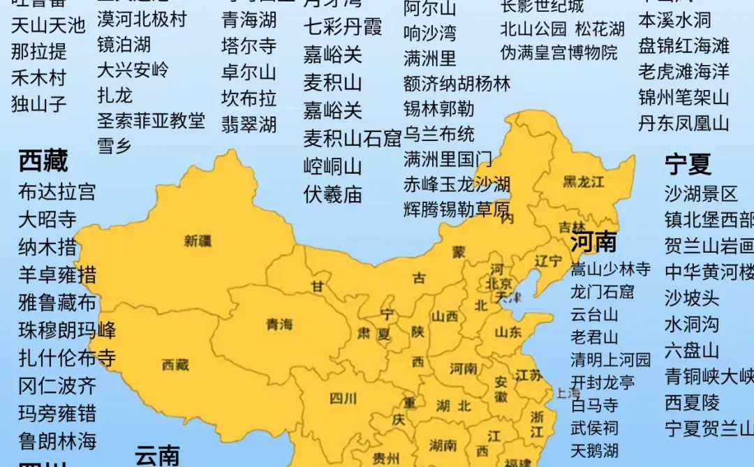 🗺️旅行地图｜让你一眼看懂全国旅游景点