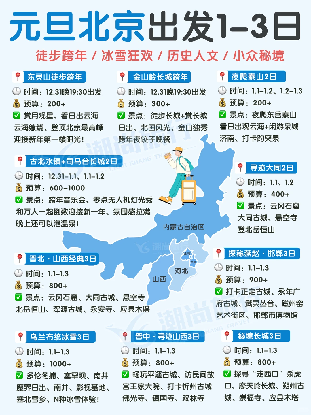元旦跨年🎉北京出发1-3日短途游合集!