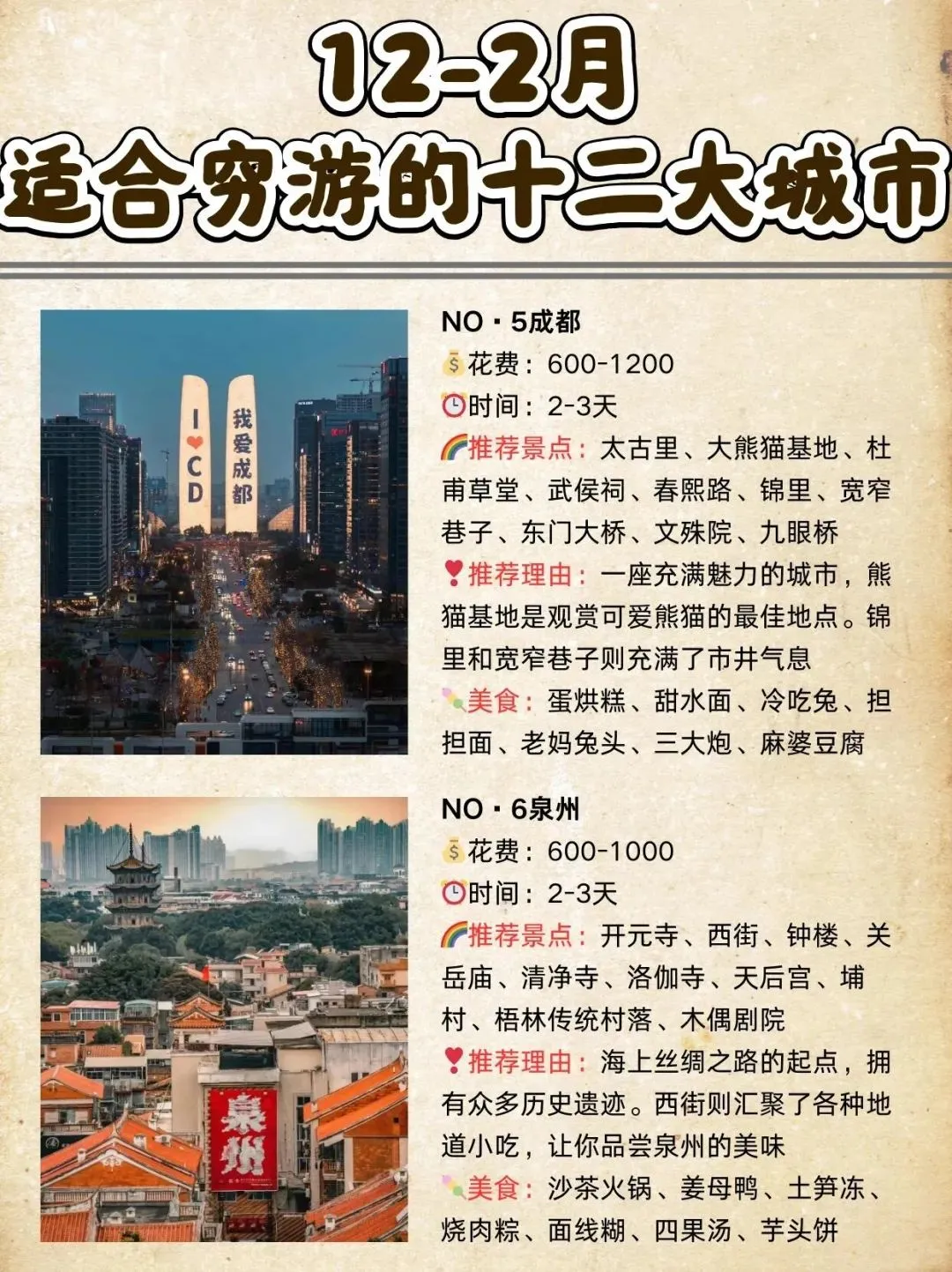 12-2月适合“穷游”的12大城市