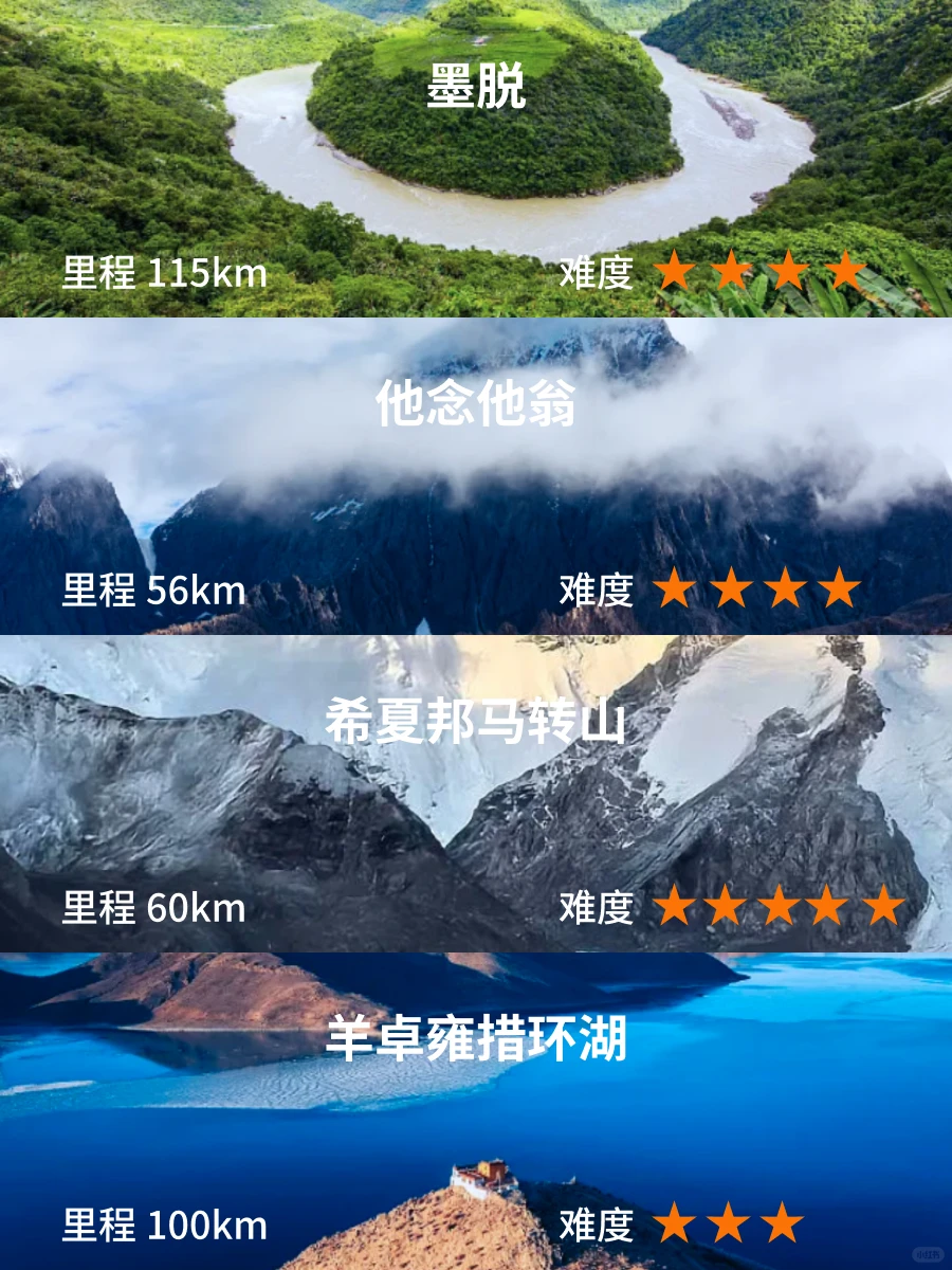 中国50条经典徒步线路推荐