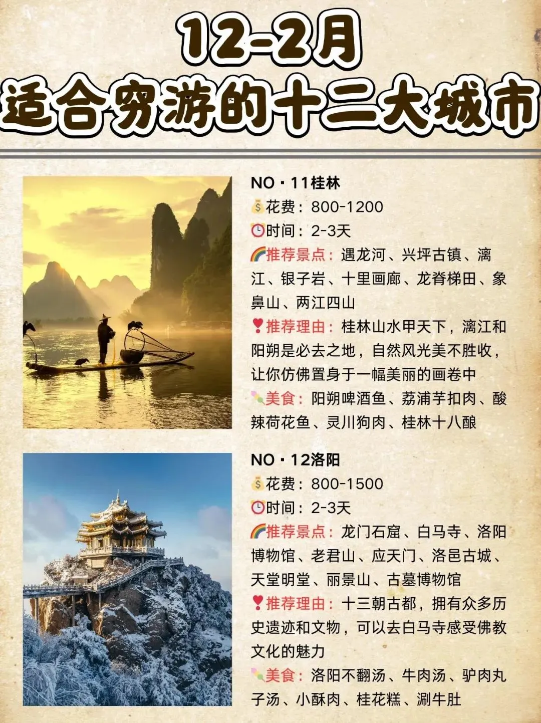 12-2月适合“穷游”的12大城市