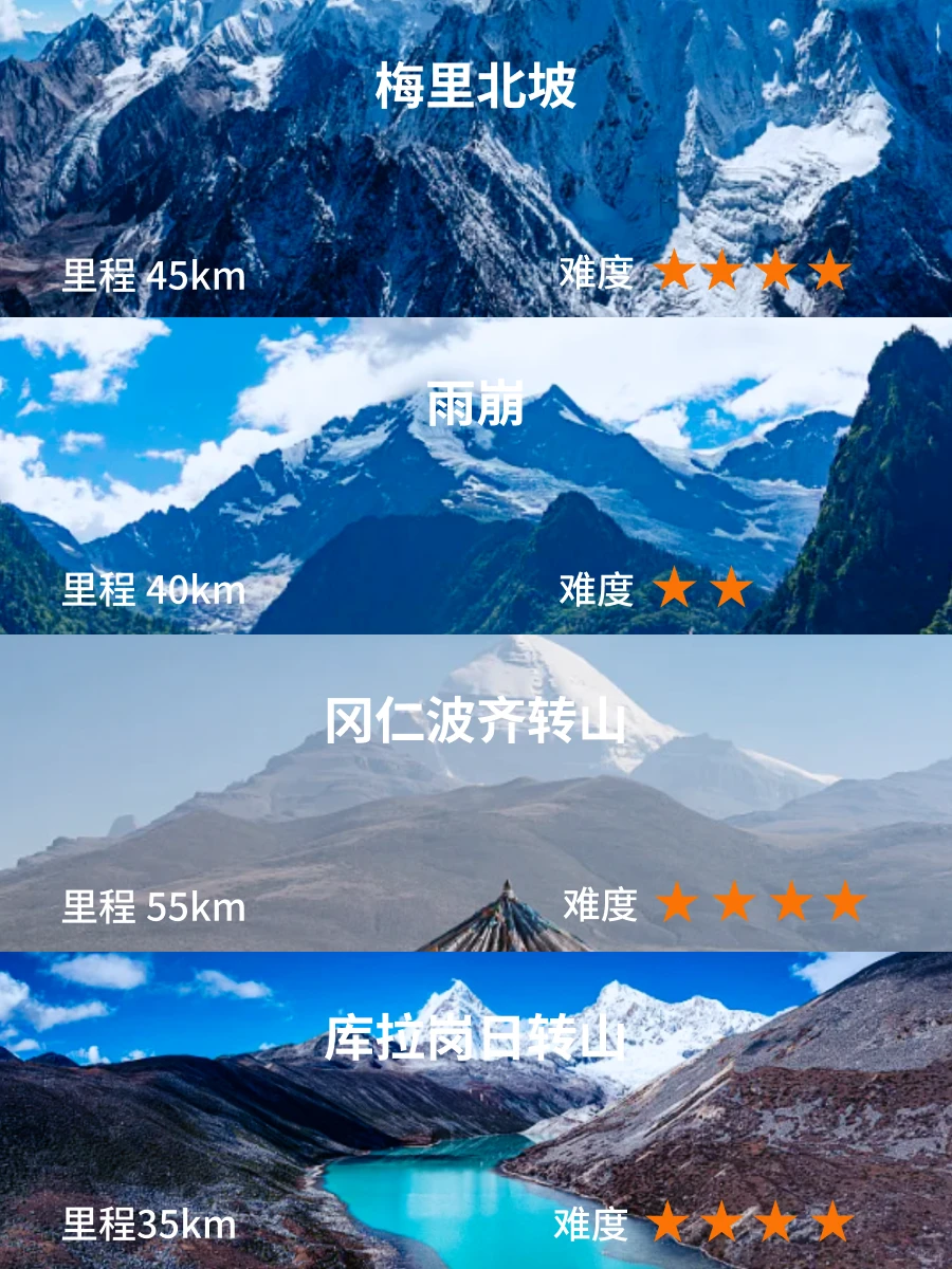 中国50条经典徒步线路推荐