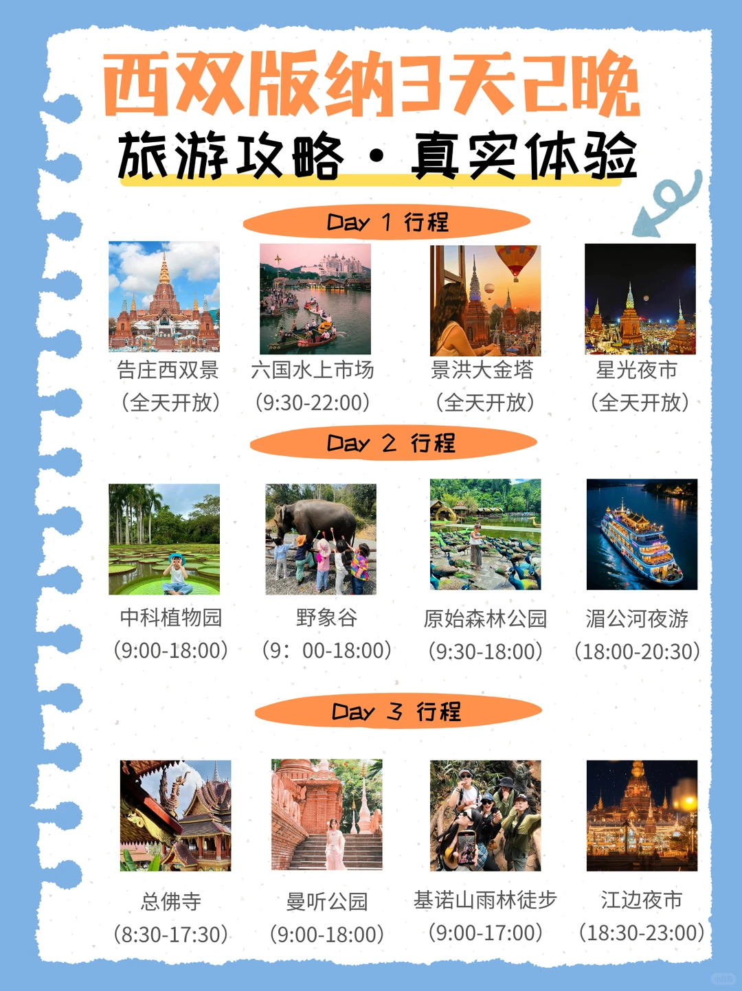 西双版纳3天2晚保姆级攻略!直接照着玩💰