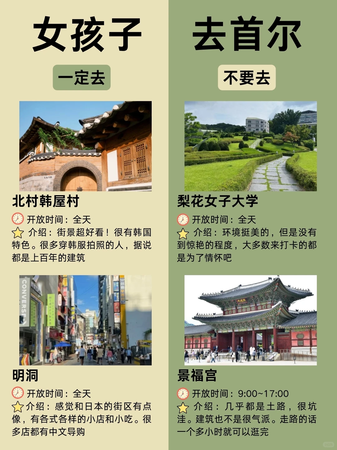 女孩子初次到韩国旅游一定要去这些景点！