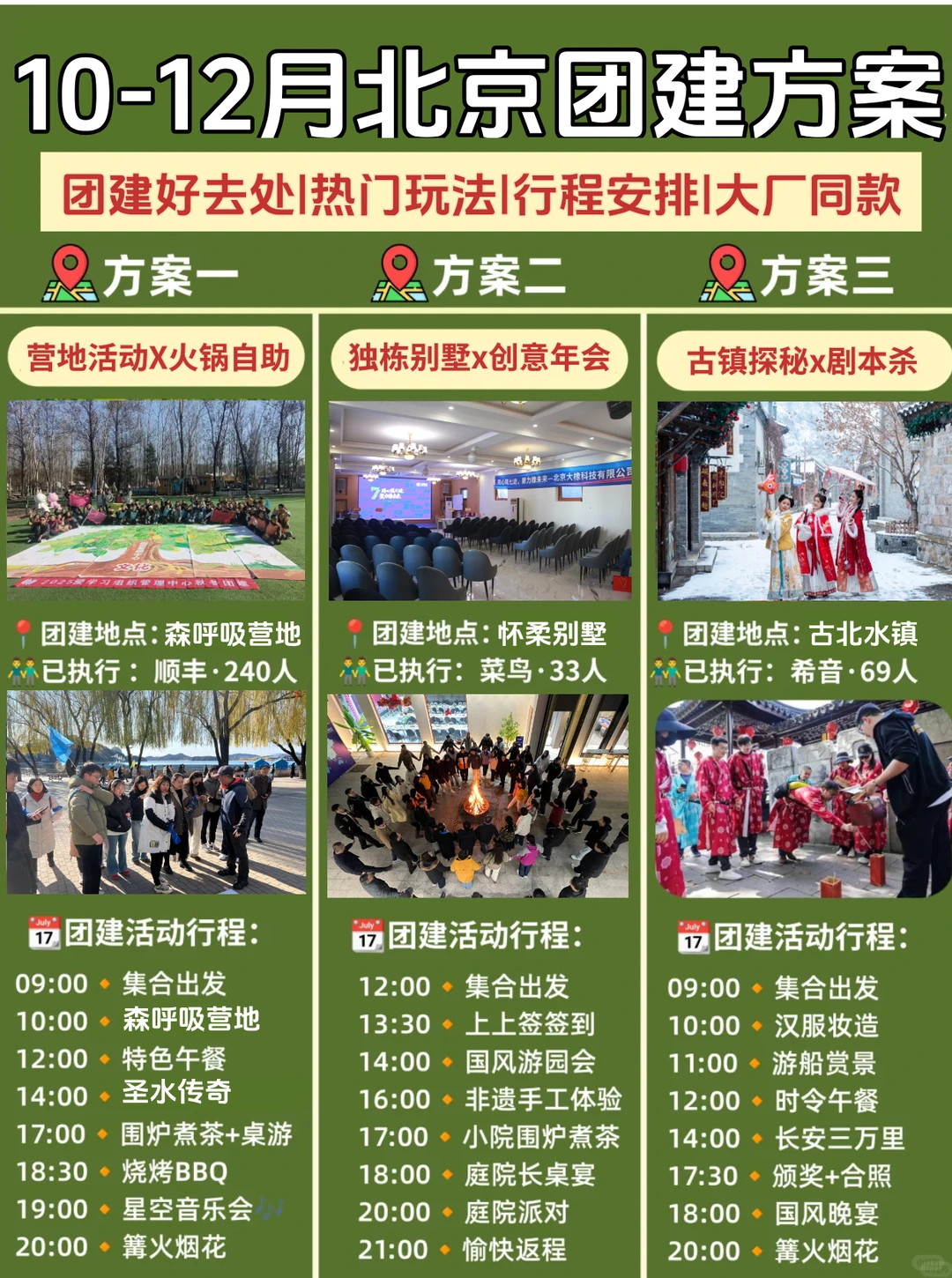 10-12月北京团建玩法❓HR必存6大团建方案