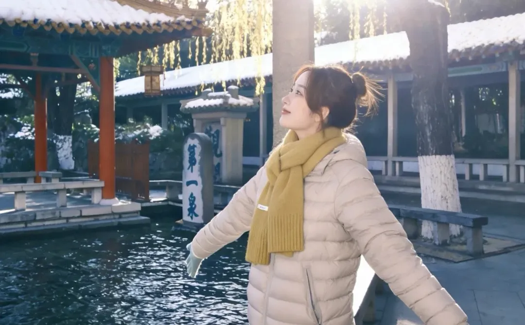 济南初雪后的趵突泉❄️富士和趵突泉太配了！