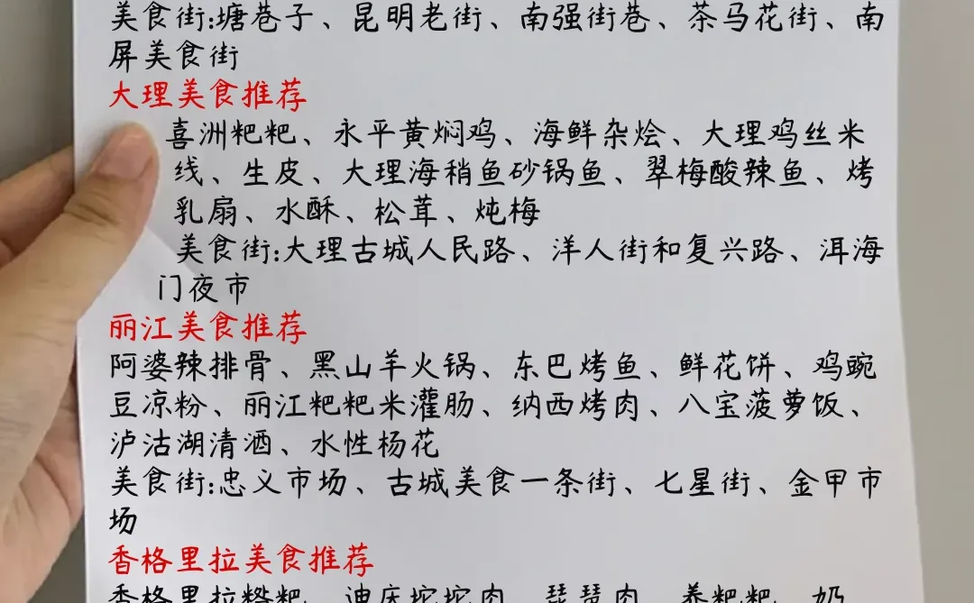 第一次去云南的不绕路行程