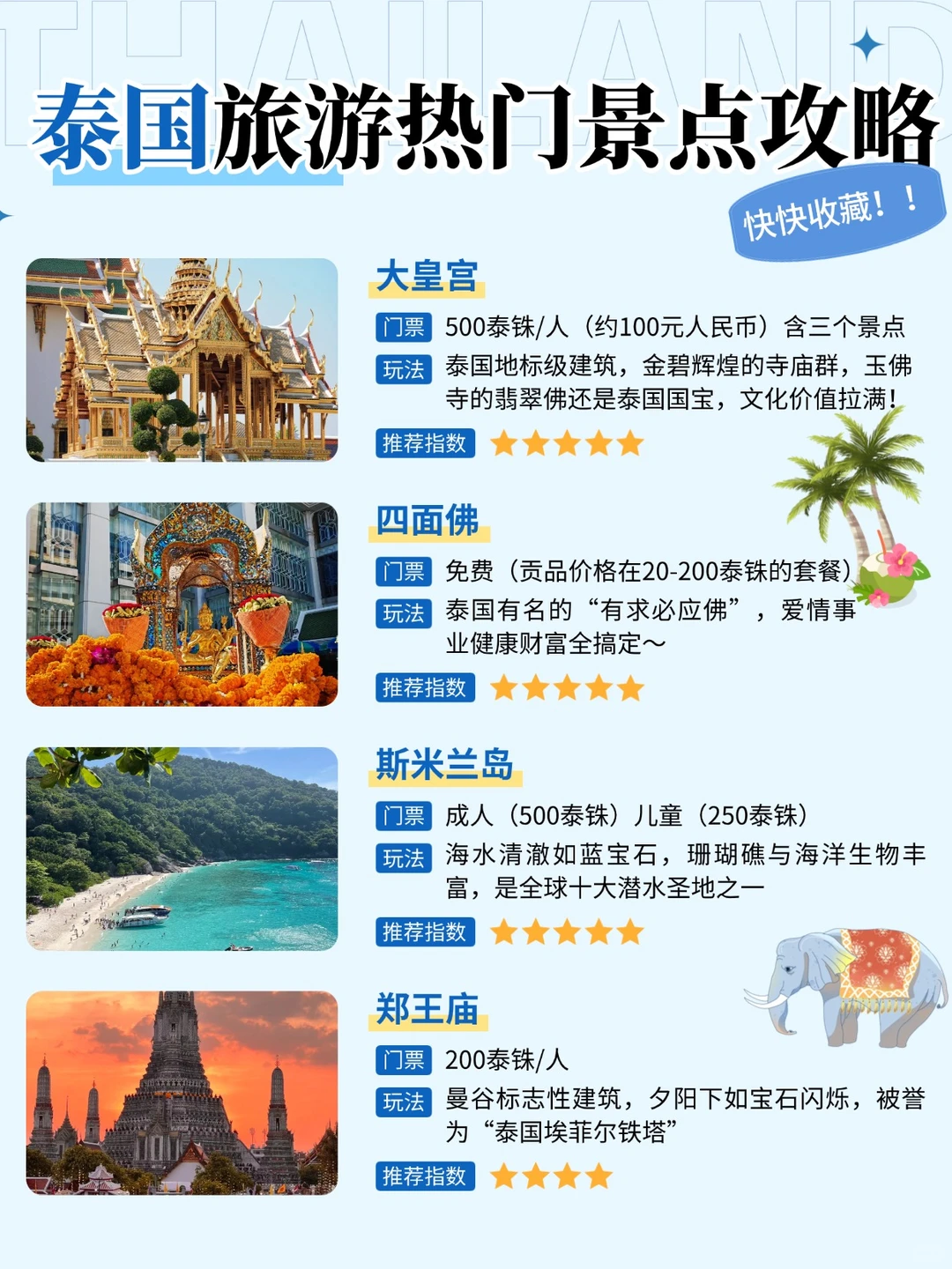 ✨泰国旅游景点排行榜🔥这些地方可冲！