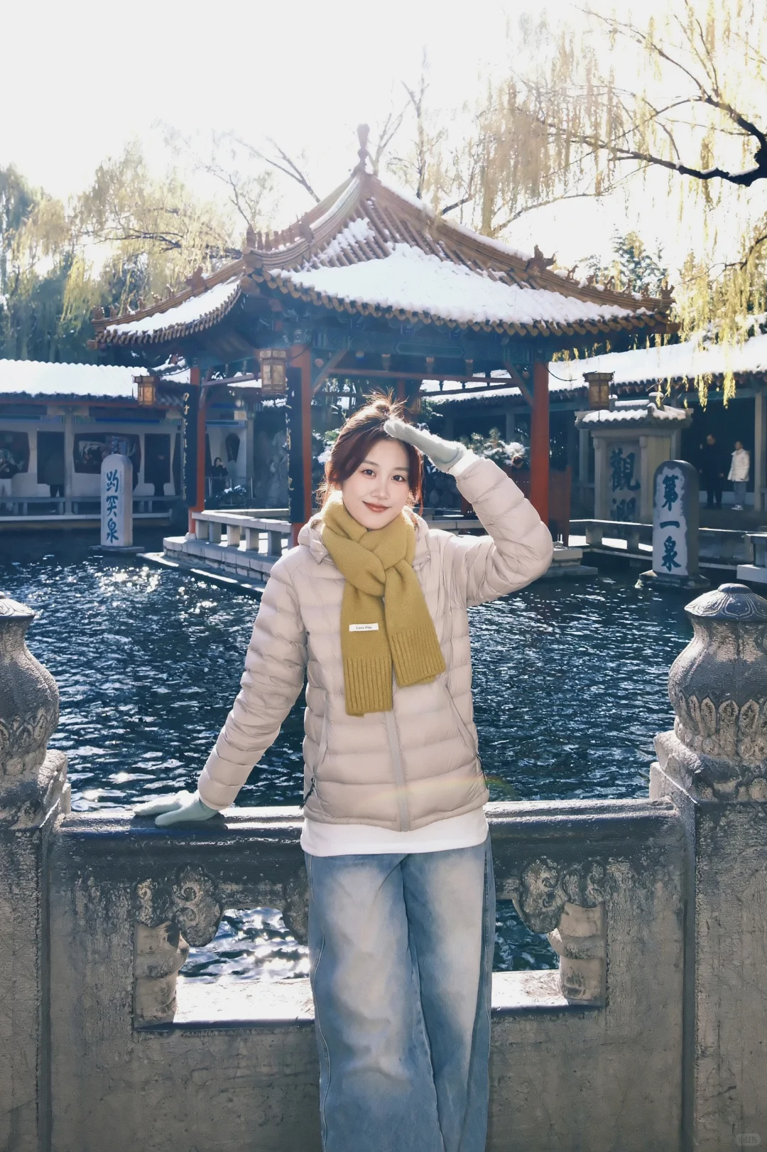 济南初雪后的趵突泉❄️富士和趵突泉太配了！