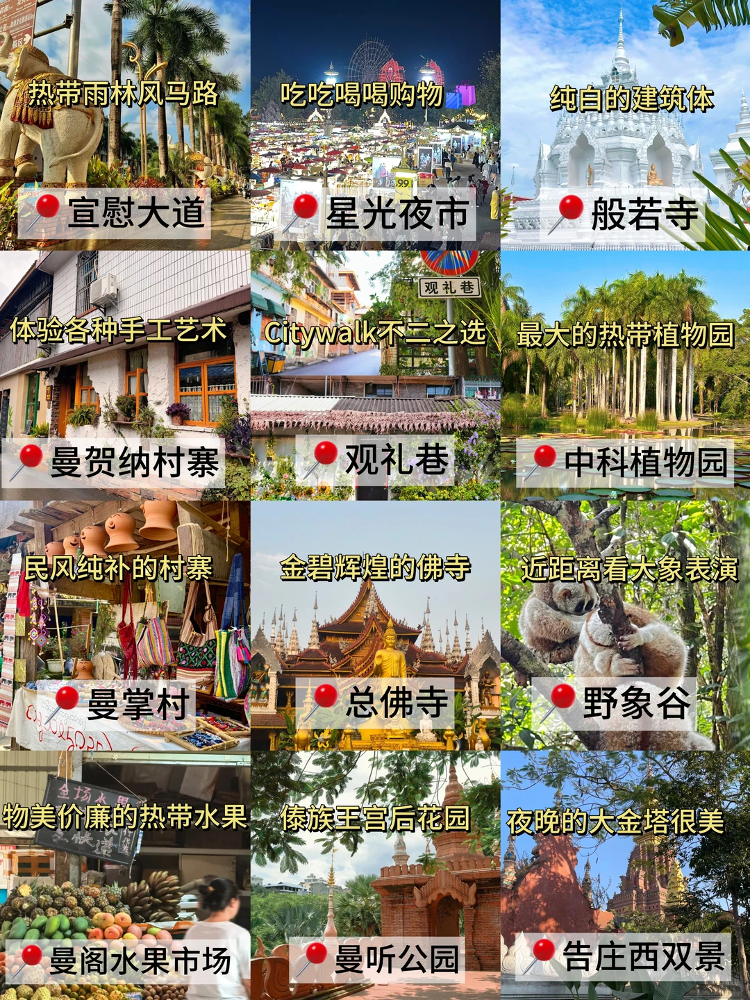 假期去哪玩❓️西双版纳12个休闲好去处‼️