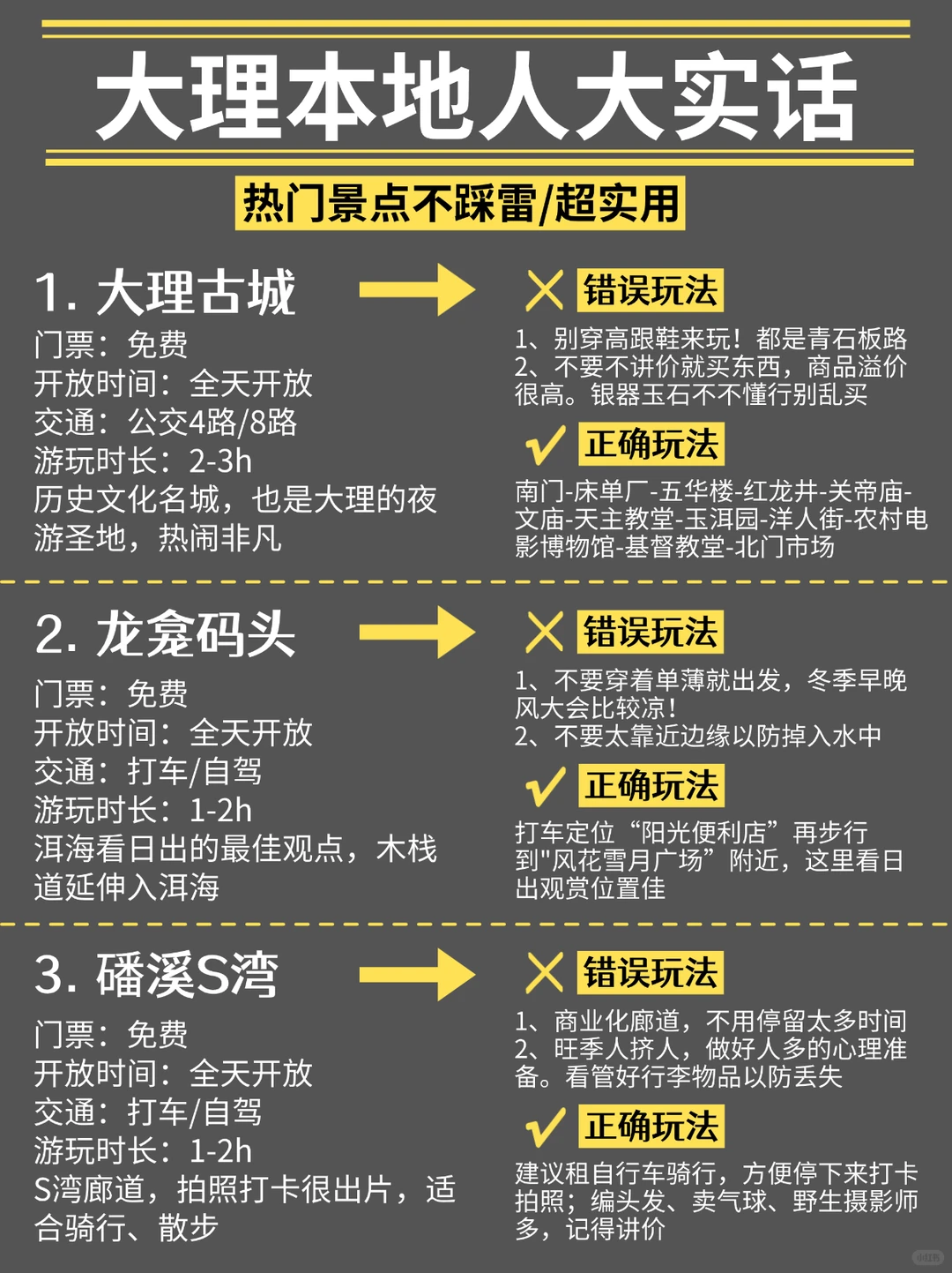 大理景点实在话,第一次去玩必看的攻略!!