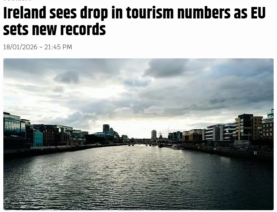 欧盟旅游创纪录增长,爱尔兰却成少数游客下滑国家