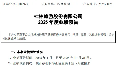 从巨亏两亿到盈利千万 桂林旅游年报预告 2025这场翻身仗靠的是什么?
