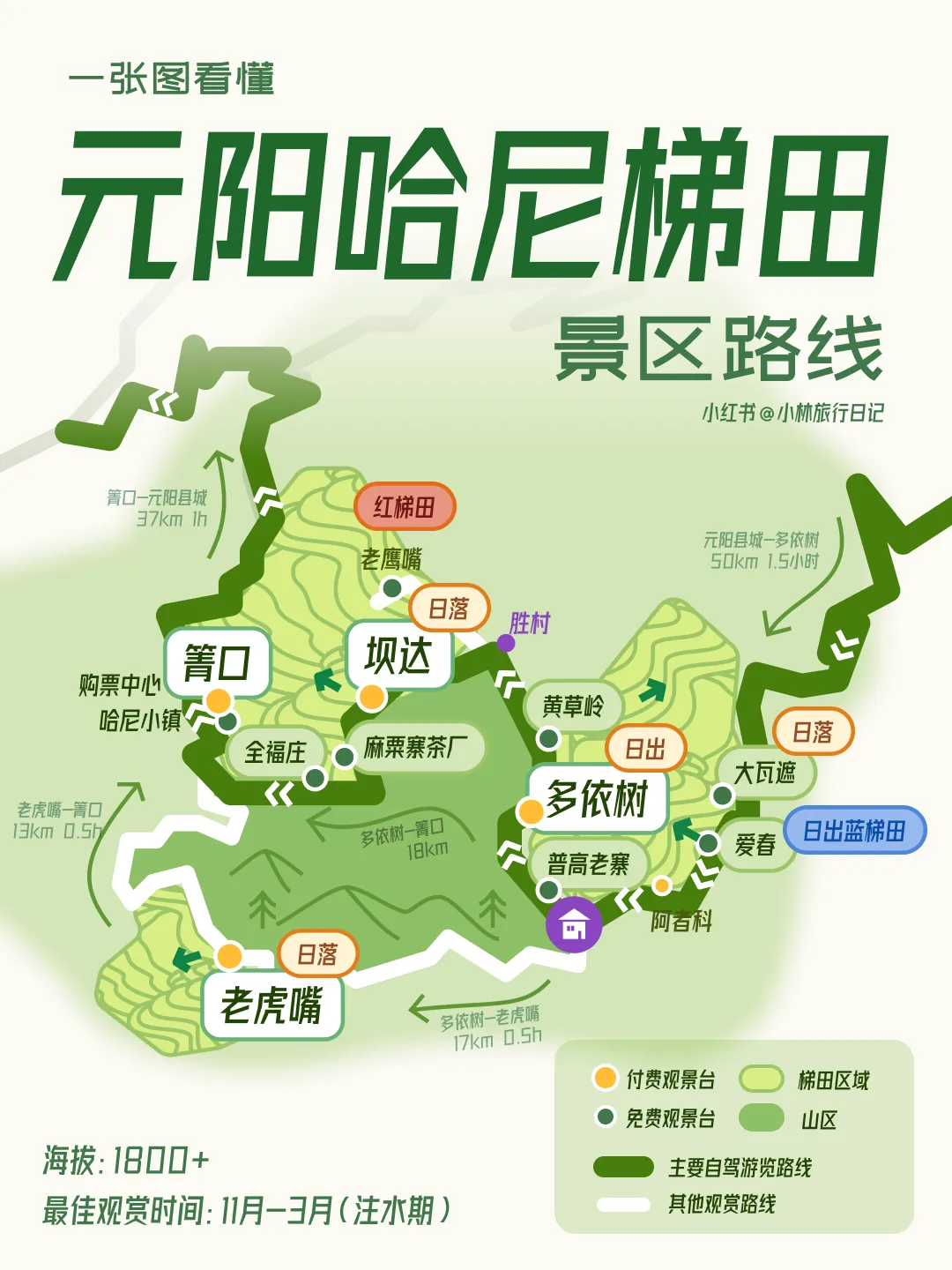 元阳梯田最佳时间,7个绝美精华景点【DeepSeek推荐】