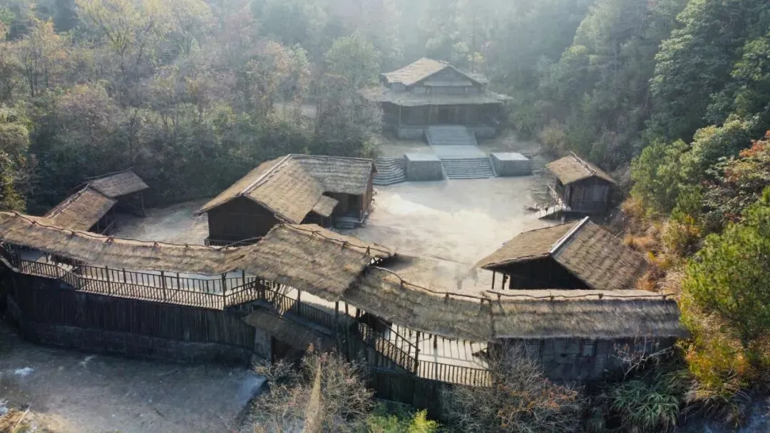 长征景区【清风寨】山寨、部落 竖屏场景