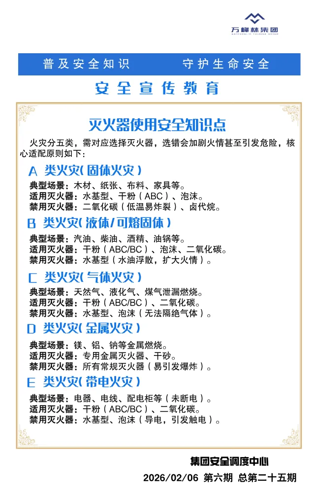 万峰湖景区丨【普及安全知识、守护生命安全—安全宣传教育】2026年2月6日第二十五期