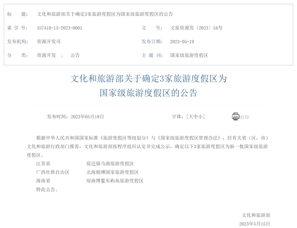 国家级旅游度假区,+3