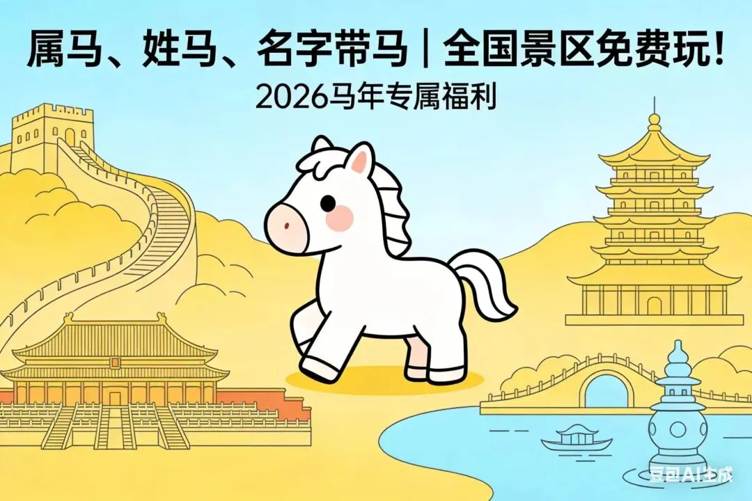 属马、姓马、名字带马免费!2026全国景区免票福利汇总