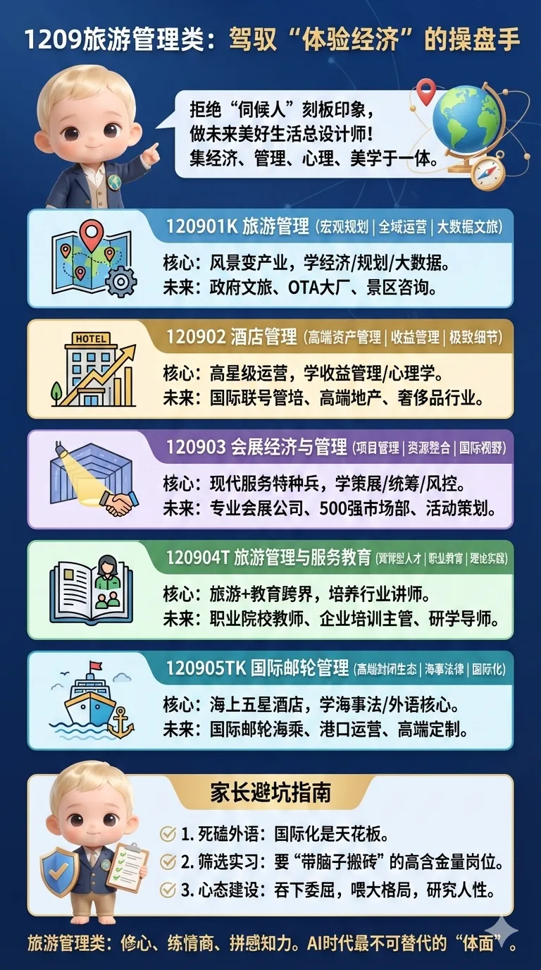 高等学校本科专业介绍丨1209 旅游管理类:这不是去“伺候人”,而是驾驭“体验经济”的操盘手