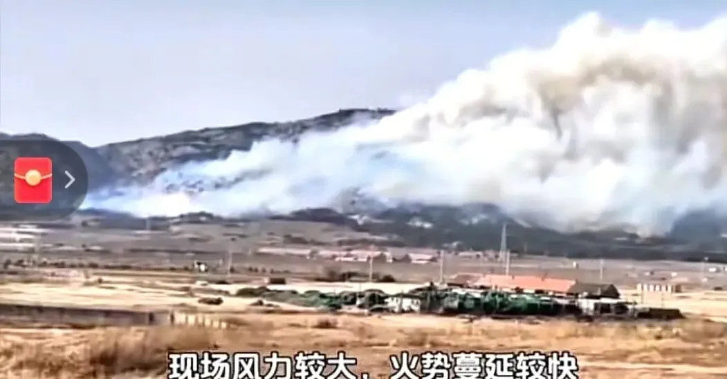 威海西霞口景区附近的神雕山起火了?