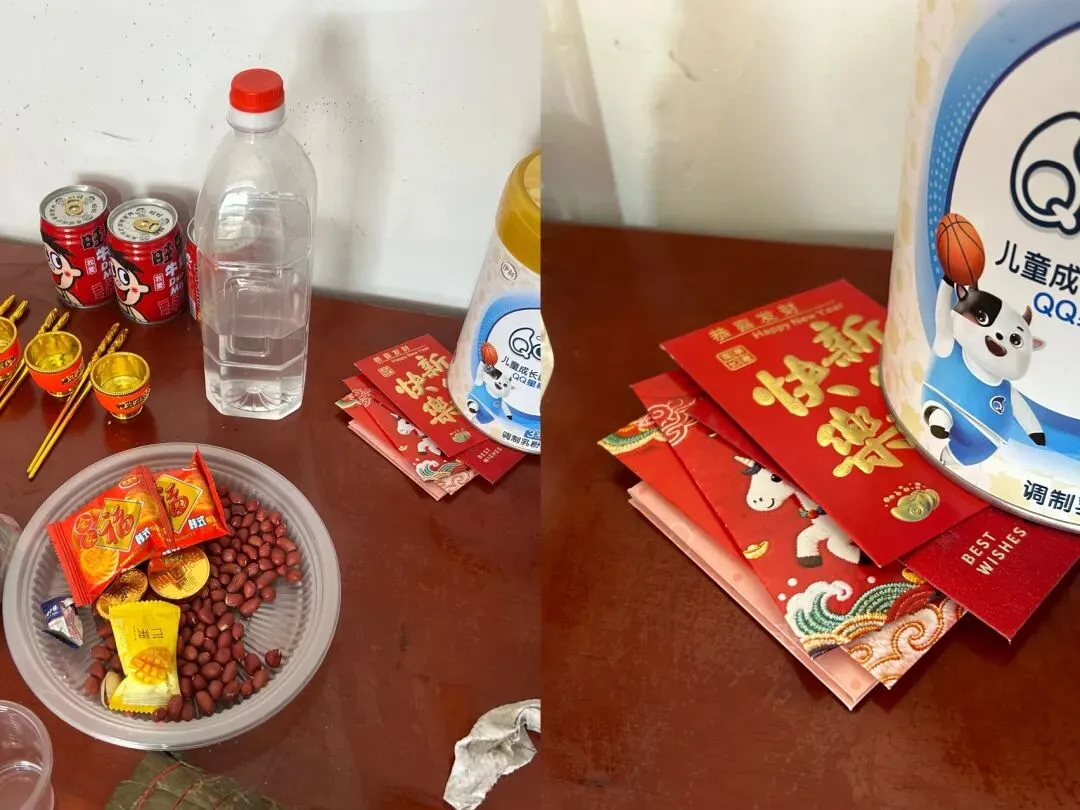 全家春节期间去旅游,回到家里,客厅台上惊现6个红包