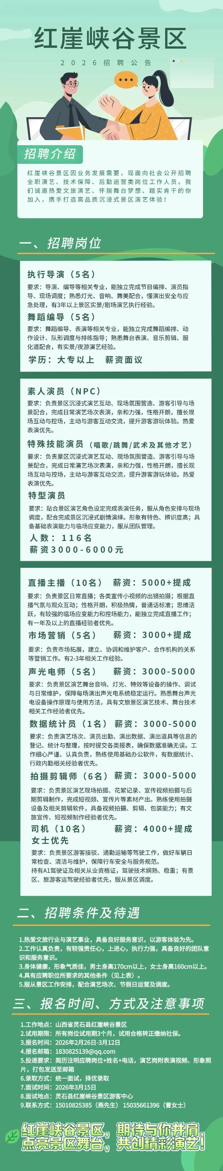 红崖峡谷景区2026招聘公告