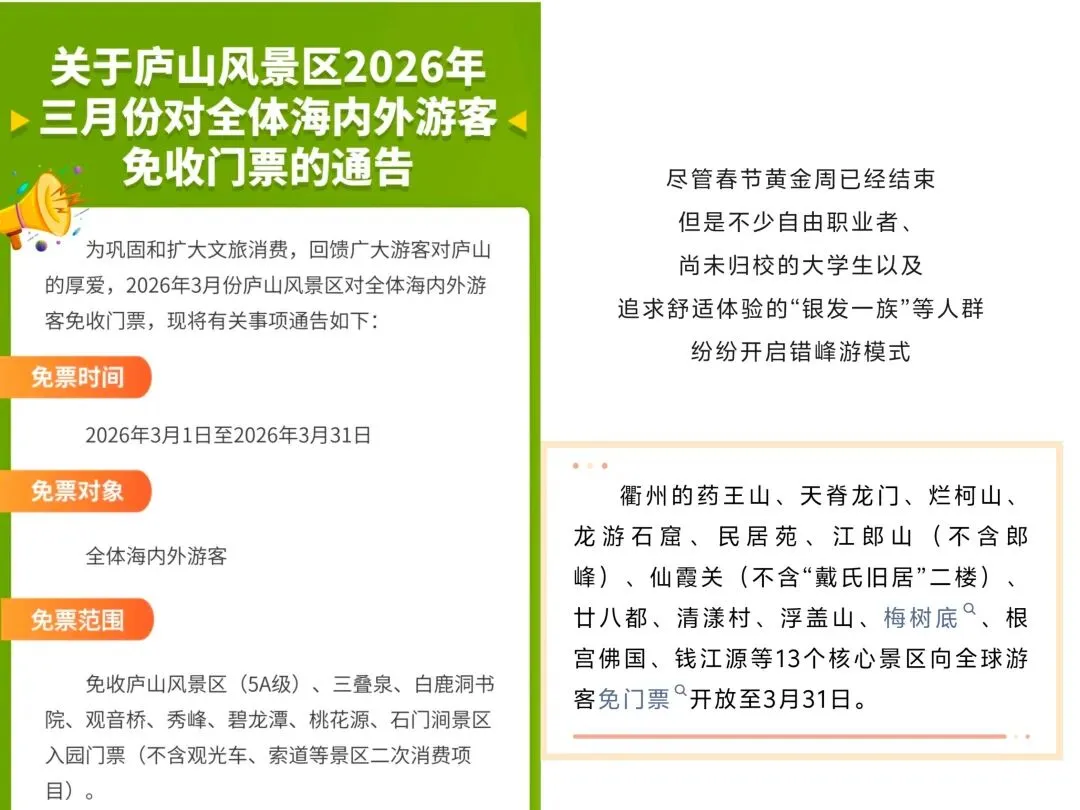 多家景区宣布3月免门票,哪些人群会去?