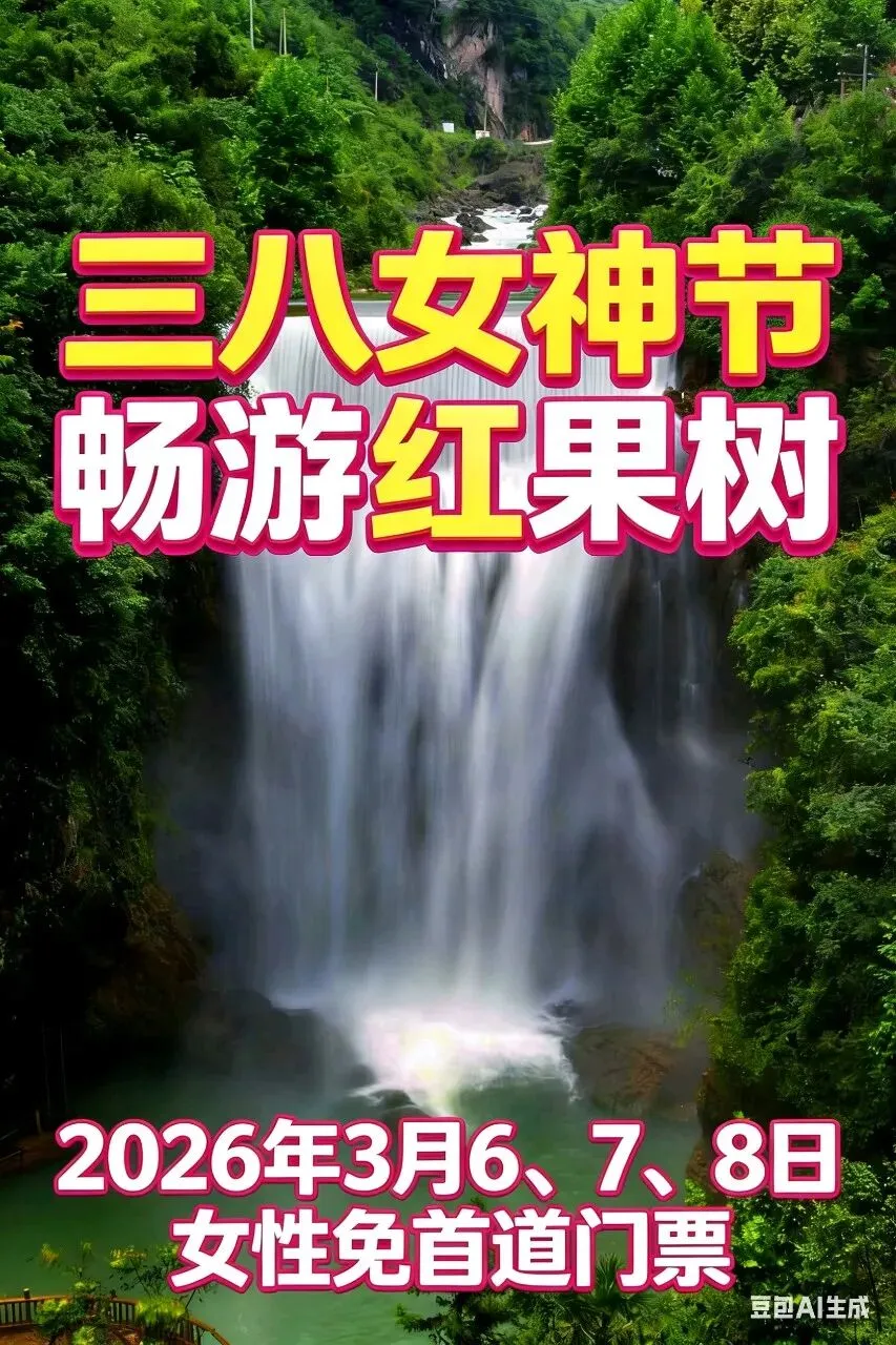 红果树景区三八女神节福利官宣|3月6—8日,女性免首道门票