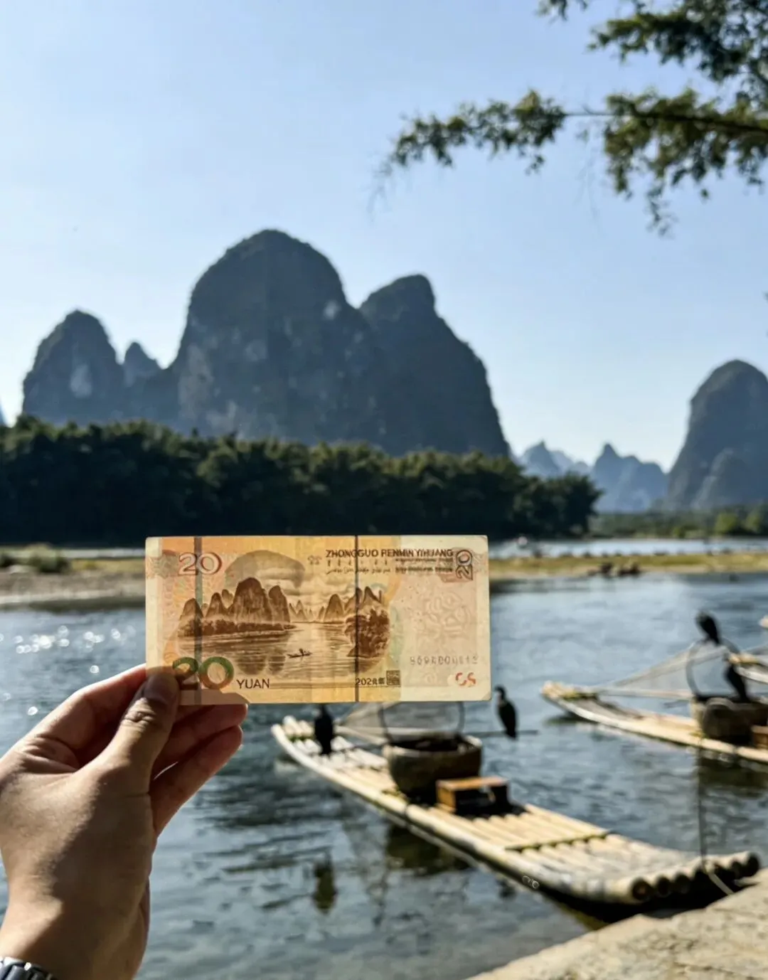 人大代表举起20元人民币景区背景图,全村一年接待120万名游客:收入280万元