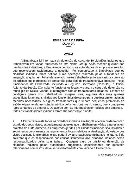 安哥拉:印度使馆这么牛?旅游签被抓,领事干预当天就放人