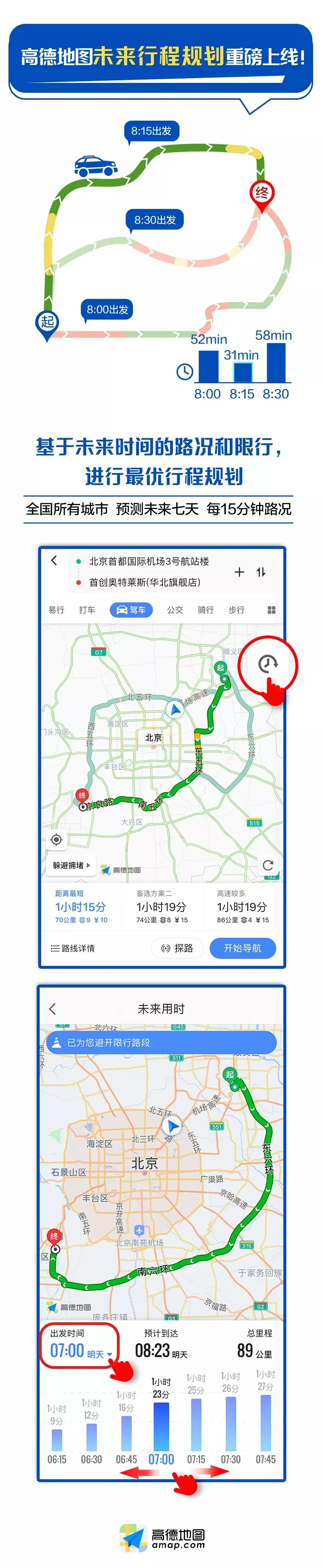 高德地图“未来行程规划”上线 !让你知道几点回家最省时间!