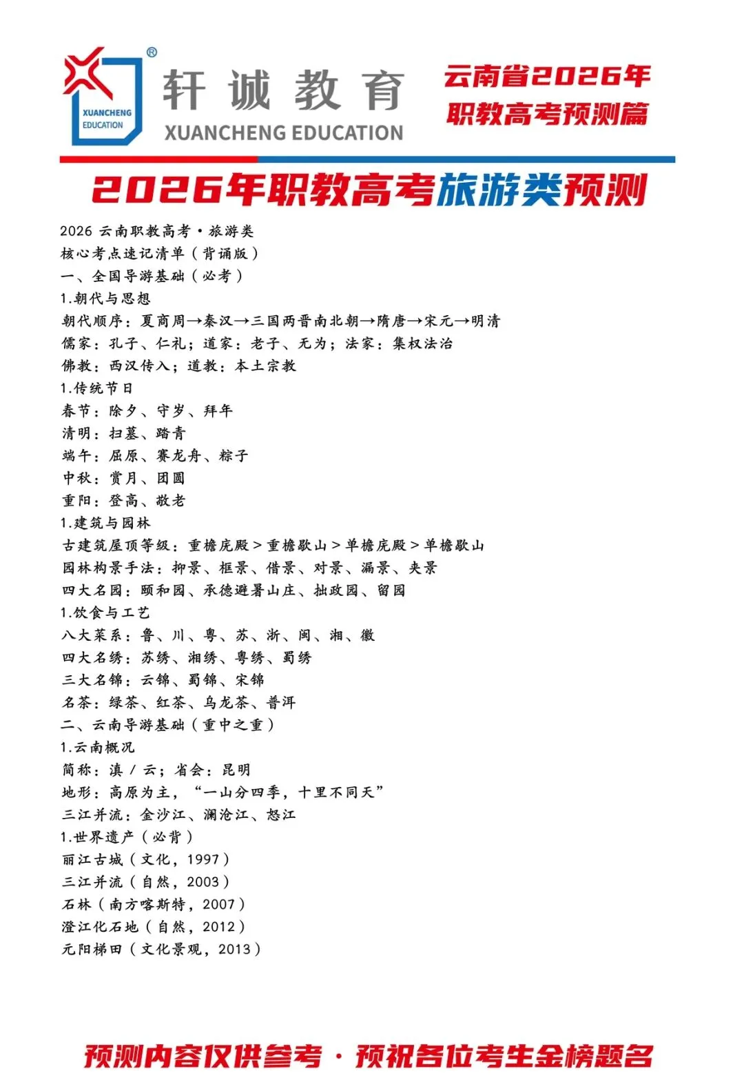 2026年职教高考·旅游类·机械类·理论预测