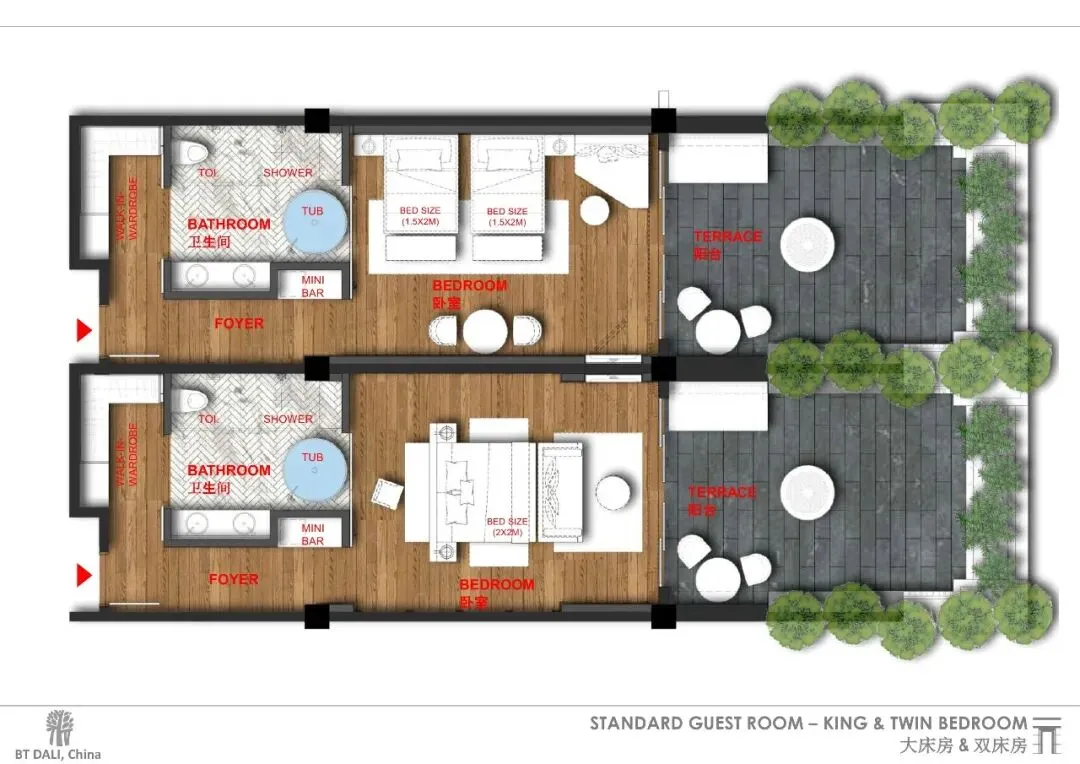 云南大理悦榕庄旅游山庄酒店设计丨客房设计方案+效果图