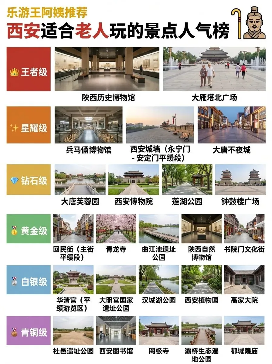 西安旅游攻略:带父母逛古都不费腿,这份“老人友好”景点清单请收好!