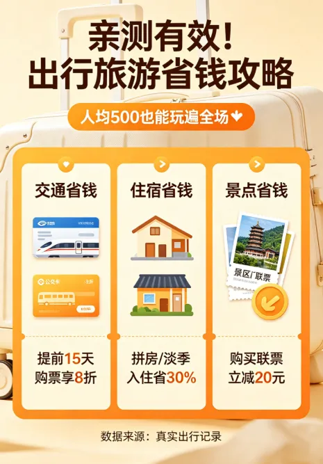 亲测有效!出行旅游省钱攻略,人均500也能玩遍全场