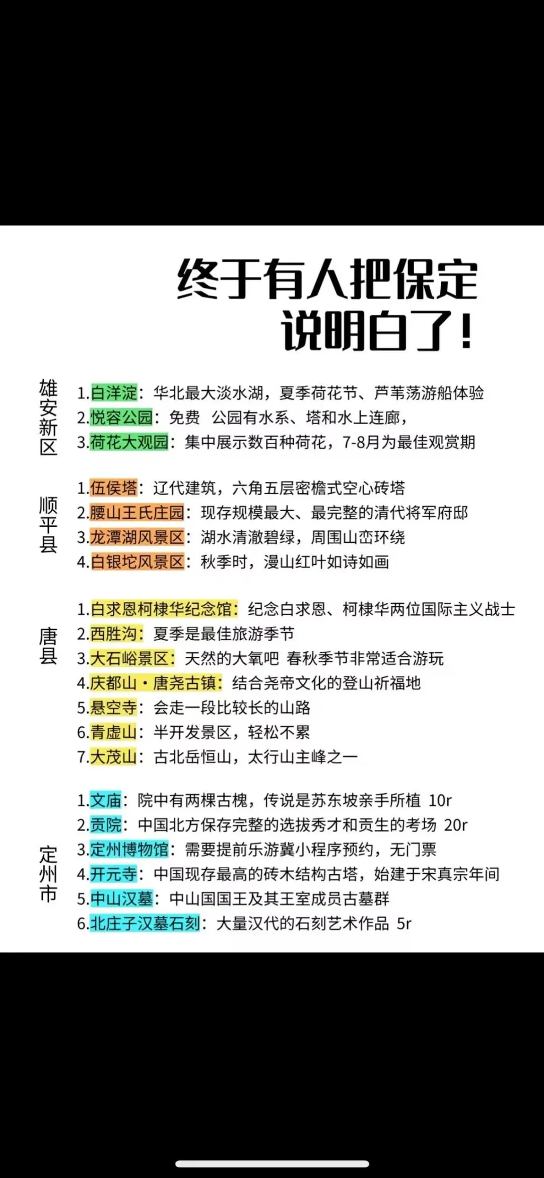 保定旅游攻略 踏春出行 终于整理完了.