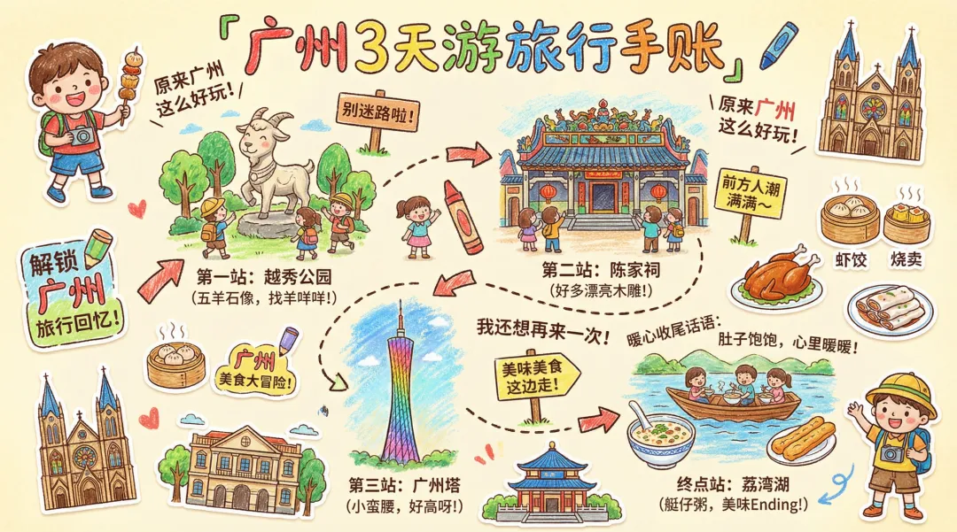 高颜值旅行攻略来了!扣子(Coze)一键生成手账漫画,输入地点和天数,超快出图