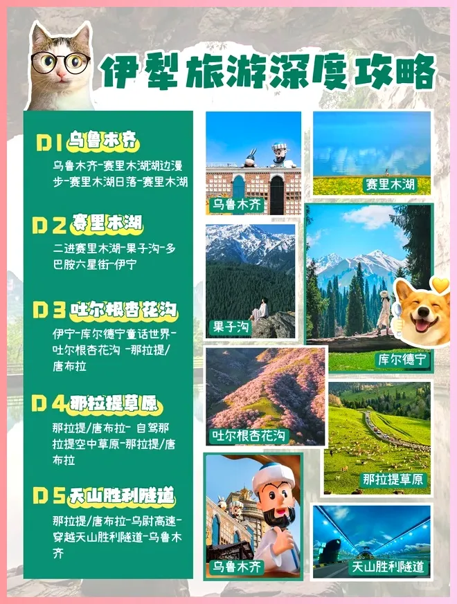 伊犁旅游攻略5天4晚不赶路纯玩拿走