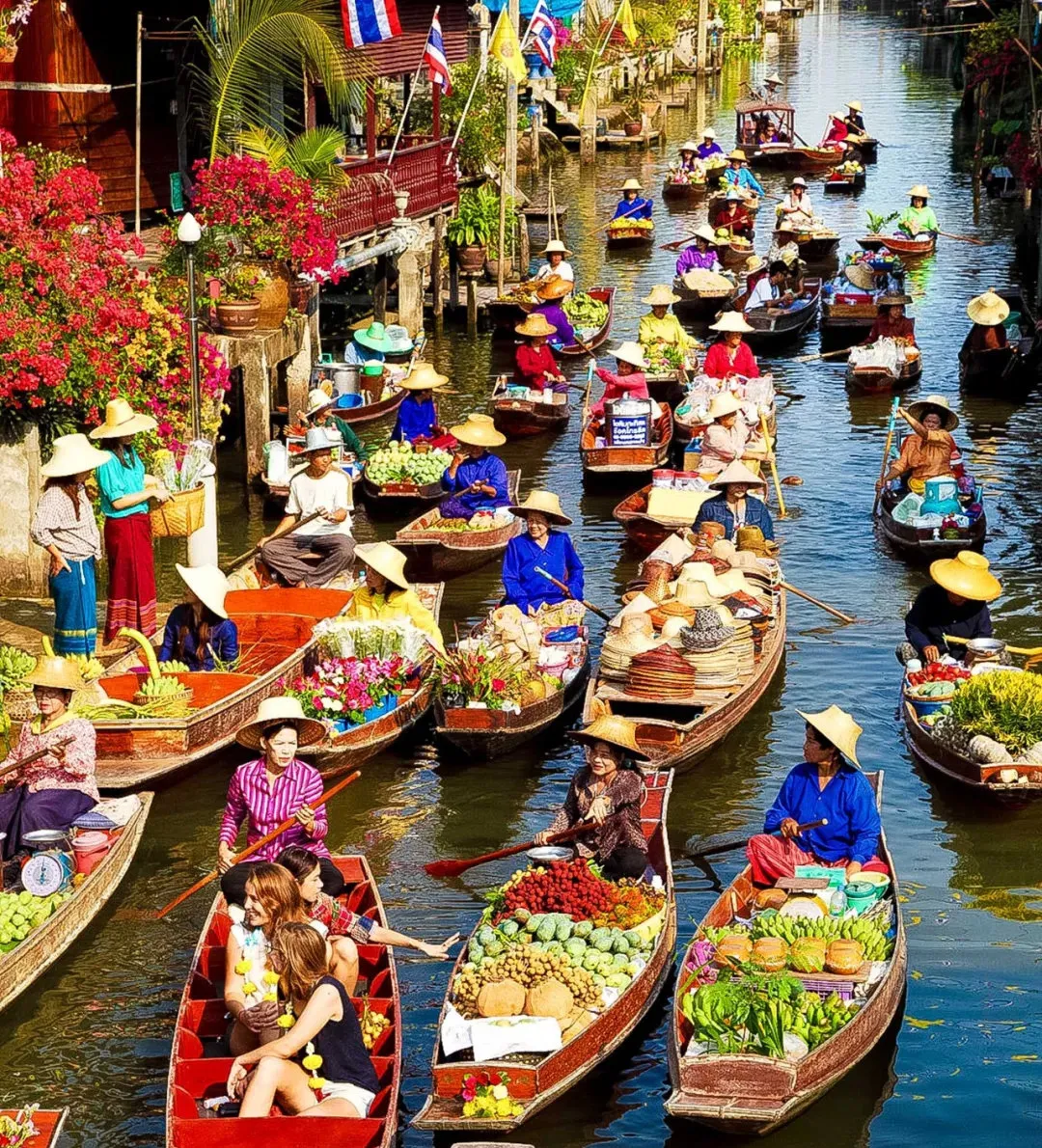 泰国特色市场深度游玩攻略,水上市场火车夜市本地集市游玩避坑全