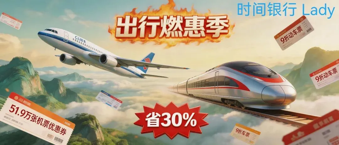 燃爆!519旅游日福利封神 51.9万套特惠机票+动车9折,省钱攻略速码
