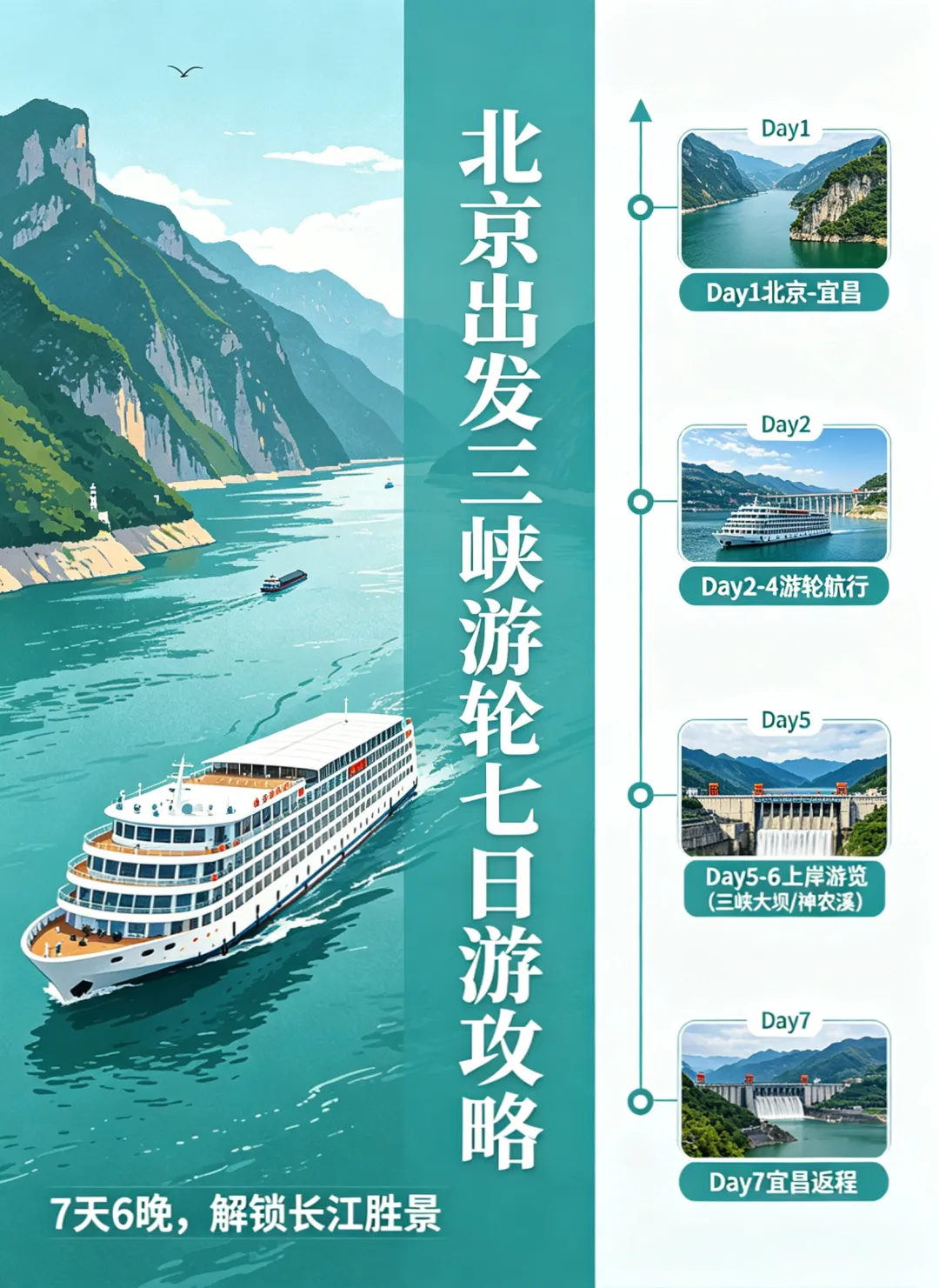 北京出发|三峡游轮7日躺玩攻略退休旅行首选!