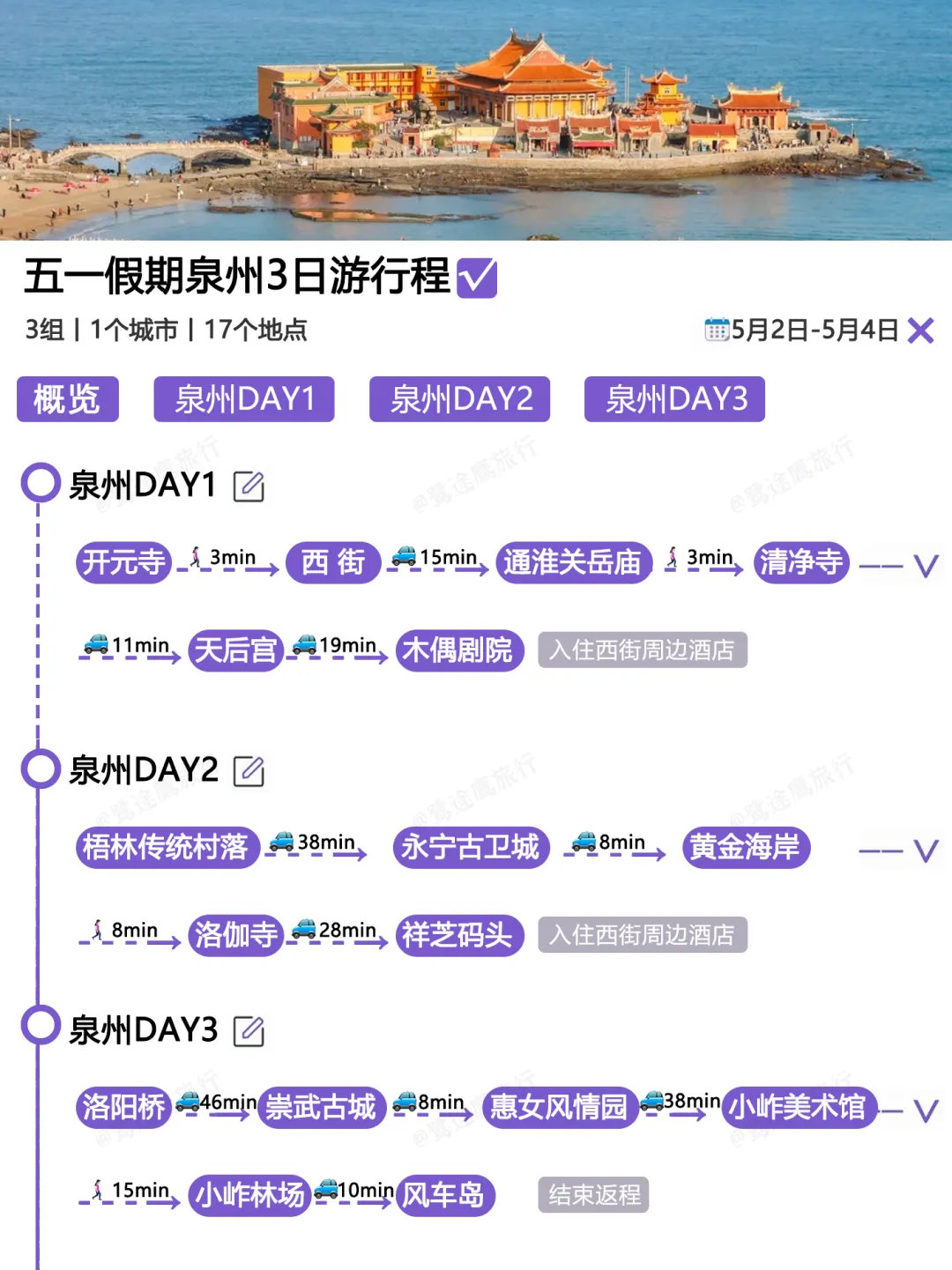 本J人对自己做的泉州旅游攻略甚是满意