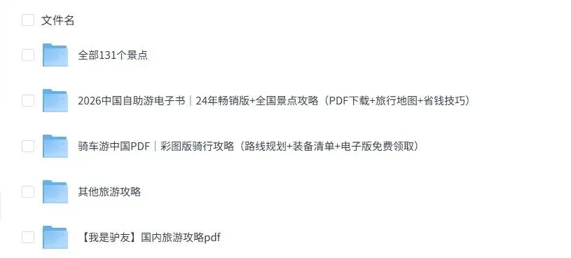 2026全国旅游攻略PDF|穷游+自驾+美食地图(电子版+景点推荐+交通+免费资源)