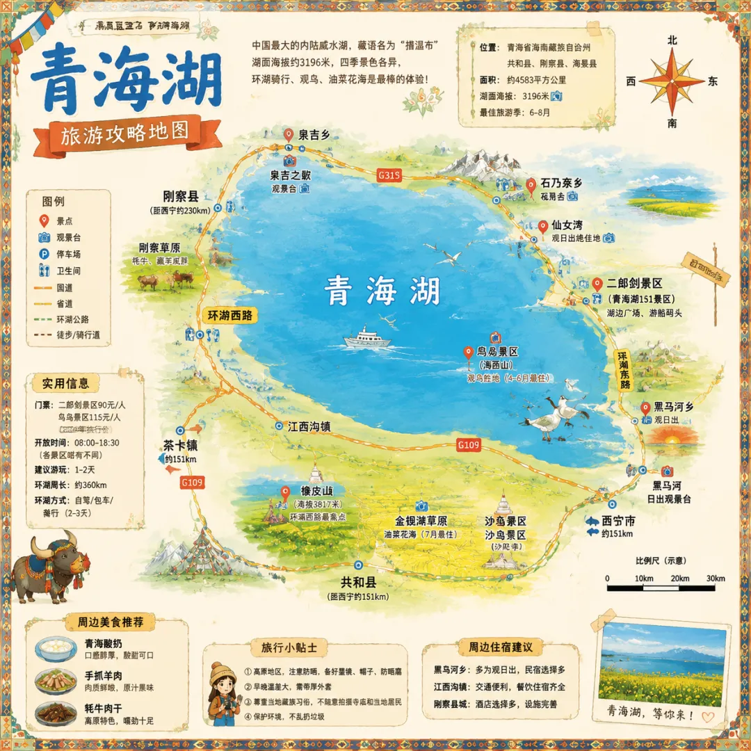 青海湖旅游攻略 | 环湖骑行 & 星空民宿