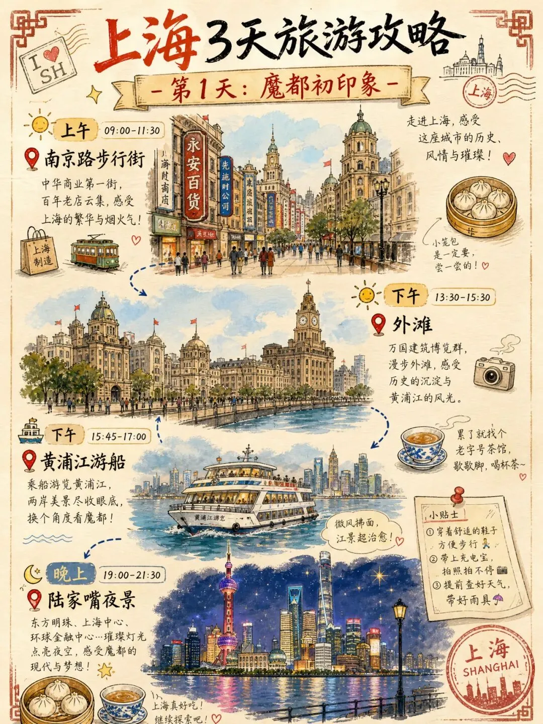 去上海|三天旅游自由行线路攻略