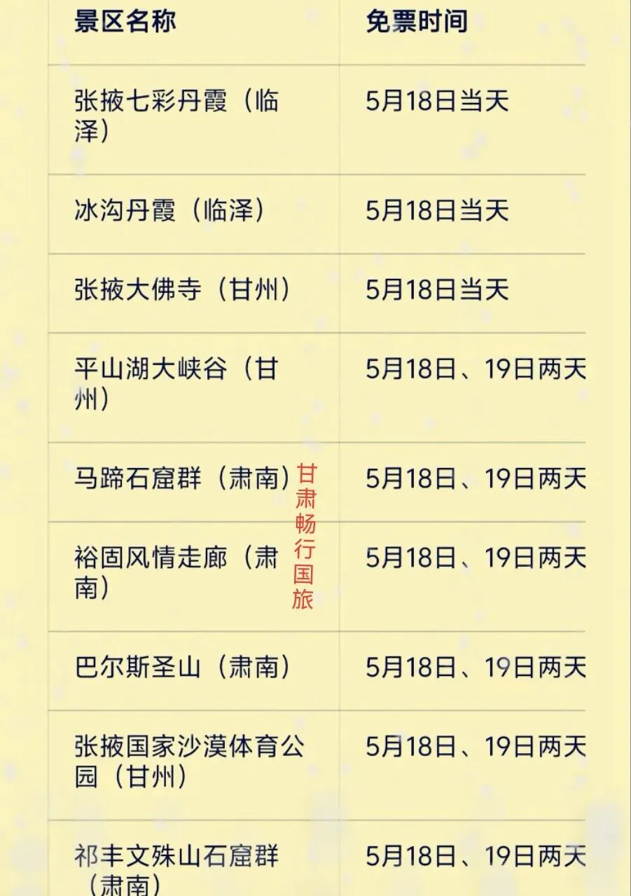 张掖景区超大福利!免费游玩攻略来啦!
