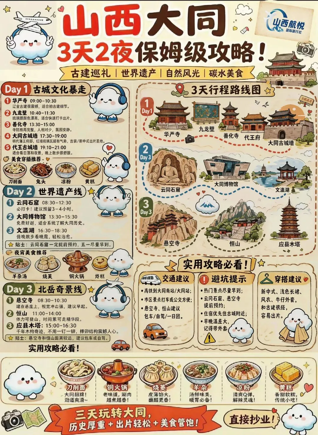 大同3天2晚保姆级游玩攻略